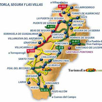 Mapa de Los Pueblos de la Sierra de Cazorla, Segura y Las Villas