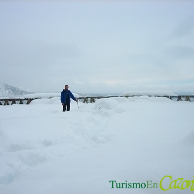 Montañero en Cazorla durante la última nevada