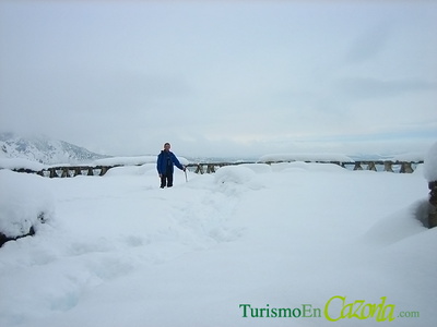 Montañero en Cazorla durante la última nevada