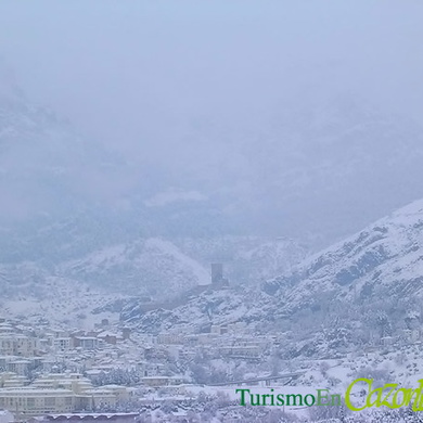 Vista general de Cazorla en la nevada de 2007