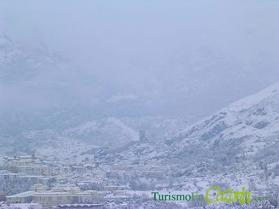 Vista general de Cazorla en la nevada de 2007
