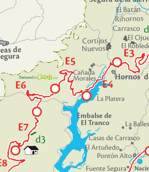 Mapa Sendero GR247 - Bosques del Sur - Cuadrante B2