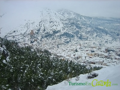 Vista de Cazorla durante la gran nevada de 2007