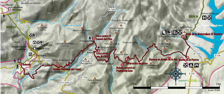 Mapa Sendero ETAPA 13 Belerda - Aula de Naturaleza El Hornico